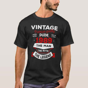 Mannen Man Myth Legend 1989 34th Birthday T-shirt