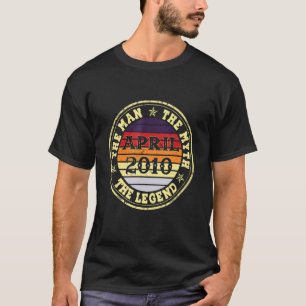 Mannen Man Myth Legend april 2010 12th Birthday 12 T-shirt