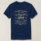 Mannen Man Myth Legend augustus 1942 80th Birthday T-shirt (Design voorkant)