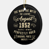 Mannen Man Myth Legend augustus 1952 70th Birthday Keramisch Ornament (Links)