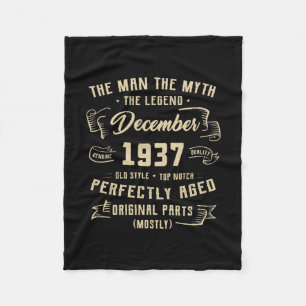 Mannen Man Myth Legend december 1937 85th Birthday Fleece Deken