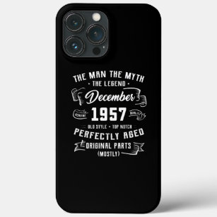 Mannen Man Myth Legend december 1957 65th Birthday Case-Mate iPhone Case