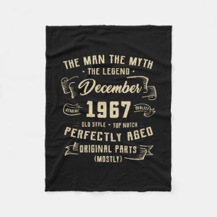 Mannen Man Myth Legend December 1967 55th Birthday Fleece Deken