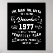 Mannen Man Myth Legend December 1977 45th Birthday Poster (Voorkant)