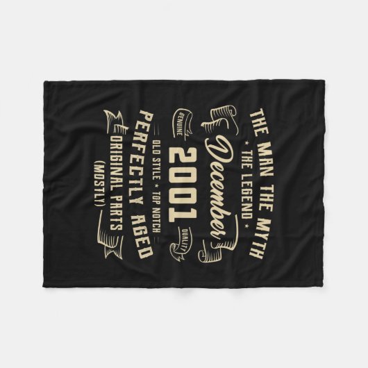 Mannen Man Myth Legend december 2001 21ste verjaar Fleece Deken (Voorkant (Horizontaal))