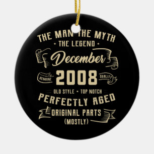 Mannen Man Myth Legend december 2008 14th Birthday Keramisch Ornament
