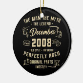 Mannen Man Myth Legend december 2008 14th Birthday Keramisch Ornament (Links)