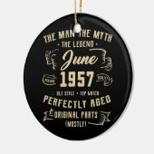 Mannen Man Myth Legend juni 1957 65th Birthday Gif Keramisch Ornament (Links)