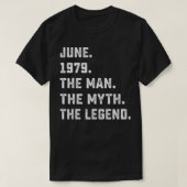 Mannen Man Myth Legend Juni 1979 42th Birthday T-s T-shirt (Design voorkant)