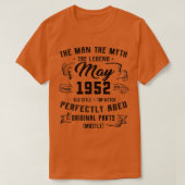 Mannen Man Myth Legend mei 1952 70th Birthday Gift T-shirt (Design voorkant)