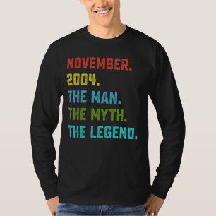 Mannen Man Myth Legend november 2004 18th Birthday T-shirt
