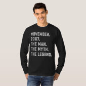 Mannen Man Myth Legend november 2007 15th Birthday T-shirt (Voorkant volledig)