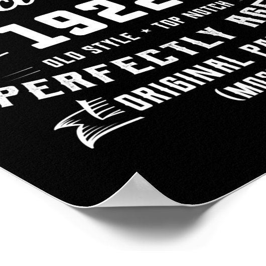 Mannen Man Myth Legend oktober 1922 100th Birthday Poster (Hoek)