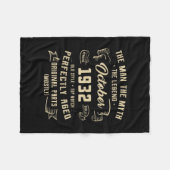 Mannen Man Myth Legend oktober 1932 90th Birthday Fleece Deken (Voorkant (Horizontaal))