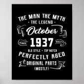 Mannen Man Myth Legend oktober 1937 85th Birthday Poster (Voorkant)