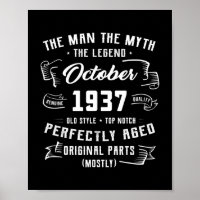 Mannen Man Myth Legend oktober 1937 85th Birthday