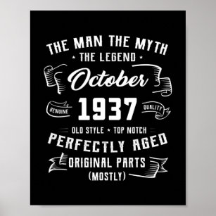 Mannen Man Myth Legend oktober 1937 85th Birthday Poster