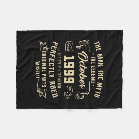 Mannen Man Myth Legend oktober 1999 23rd Birthday Fleece Deken (Voorkant (Horizontaal))