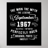 Mannen Man Myth Legend september 1967 55th Birthda Poster (Voorkant)