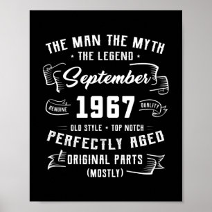 Mannen Man Myth Legend september 1967 55th Birthda Poster