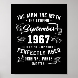 Mannen Man Myth Legend september 1967 55th Birthda Poster