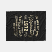 Mannen Man Myth Legend september 1972 50th Birthda Fleece Deken (Voorkant (Horizontaal))