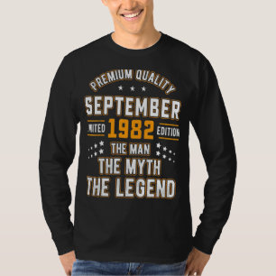 Mannen Man Myth Legend september 1982 40th Birthda T-shirt