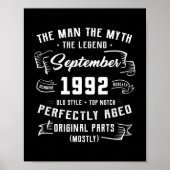 Mannen Man Myth Legend september 1992 30th Birthda Poster (Voorkant)
