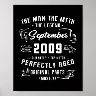 Mannen Man Myth Legend september 2009 13th Birthda Poster