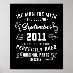 Mannen Man Myth Legend september 2011 11th Birthda Poster