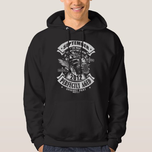 Mannen Man Myth Legend september 2012 10th Birthda Hoodie (Voorkant)