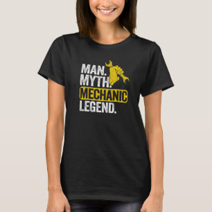 Mannen Man Myth Mechanic Legend Car Guy Garage Pap T-shirt