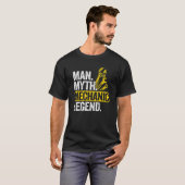 Mannen Man Myth Mechanic Legend Car Guy Garage Pap T-shirt (Voorkant volledig)