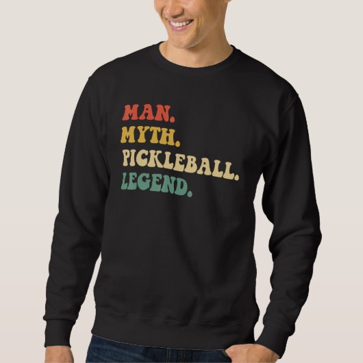 Mannen Man Myth Pickleball Legend Vaderdag Vinta Trui (Voorkant)