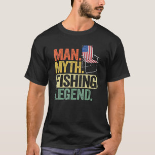 Mannen Man Myth Vist vader Papa Amerian Fla T-shirt