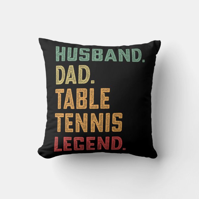 Mannen man pap tafel Tennis Legend Kussen (Voorkant)