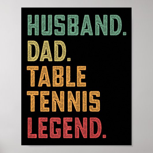 Mannen man pap tafel Tennis Legend Poster (Voorkant)