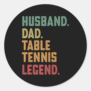 Mannen man pap tafel Tennis Legend Ronde Sticker