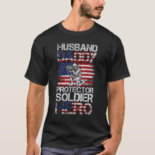 Mannen man papa beschermer soldaat hero t-shirt