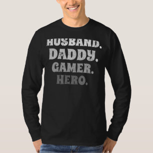 Mannen man papa gamer hero videogame vader dood t-shirt
