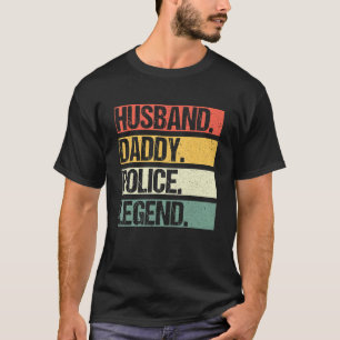 Mannen man papa politie held familie Fath T-shirt