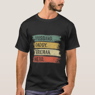 Mannen man Pappa Fireman Hero Firefighter Shirt