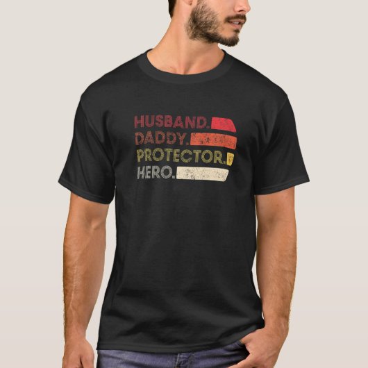 Mannen man Pappa Protector Hero Vaderdag Ret T-shirt (Voorkant)