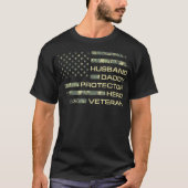 Mannen man Pappa Protector Hero Veteran Usa Vlag T-shirt (Voorkant)