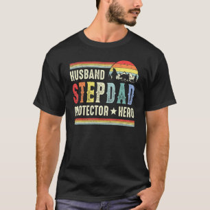 Mannen man Stepdad Protector Hero voor mannen Vint T-shirt