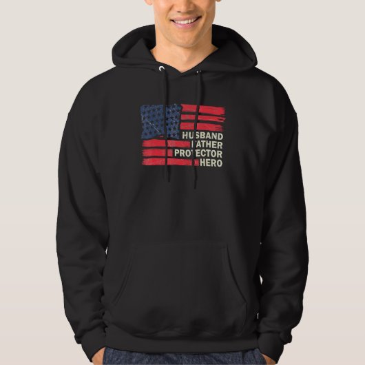 Mannen man vader beschermer held - vaders dag f hoodie (Voorkant)