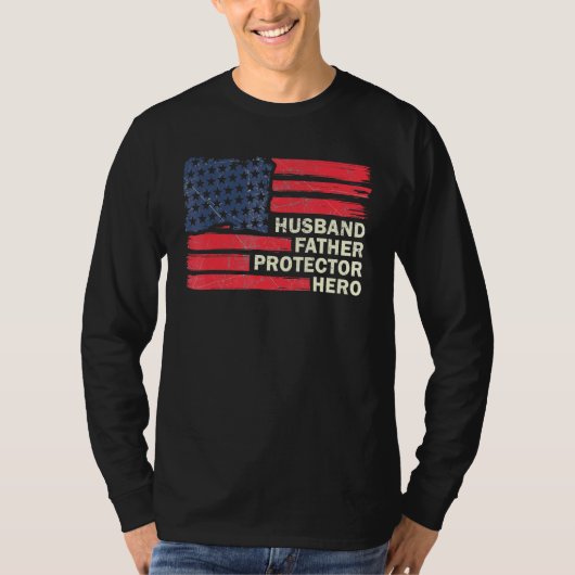 Mannen man vader beschermer held - vaders dag f t-shirt (Voorkant)