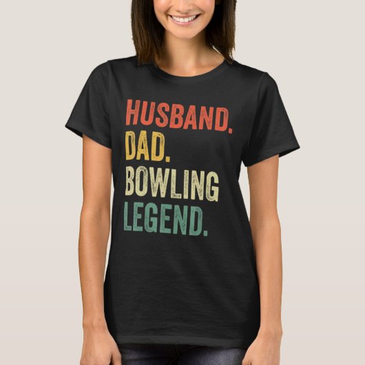 Mannen man vader bowling legende retro Fath T-shirt (Voorkant)
