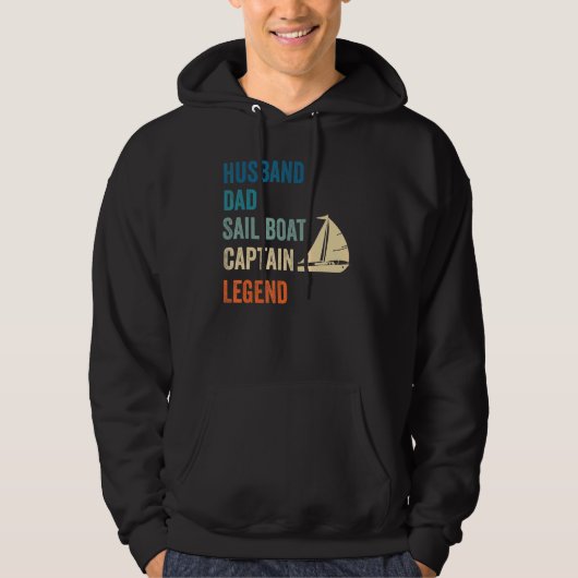 Mannen man vader zeilboot kapitein legende zeilen hoodie (Voorkant)