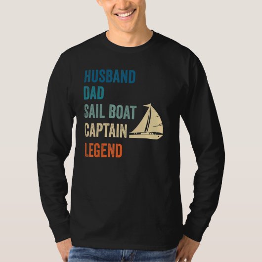 Mannen man vader zeilboot kapitein legende zeilen t-shirt (Voorkant)
